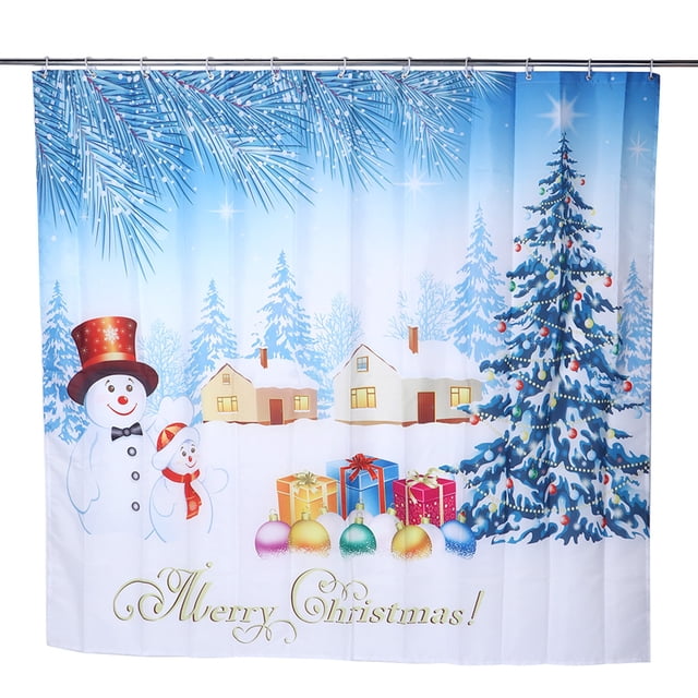 Shower Curtain,200x180cm Christmas Themed Pattern Bathroom Accessories Waterproof Shower Curtain Exquisite Design