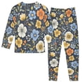 thumbnail image 2 of FORMRS Long Sleeve Top and Pants Pajama Set for Niños 2-Piece Sleepwear, Sizes 18M-8Y, Navy Floral Pattern, 2 of 6