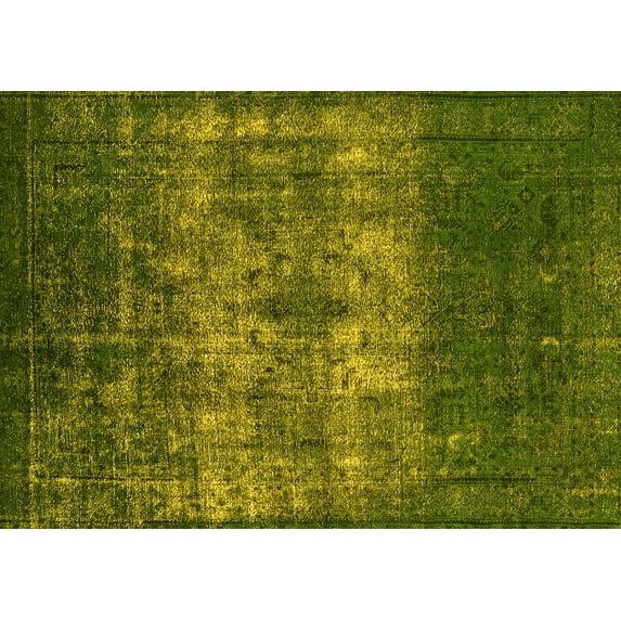 Ahgly Company Indoor Rectangle Oriental Yellow Industrial Area Rugs, 8' x 10'