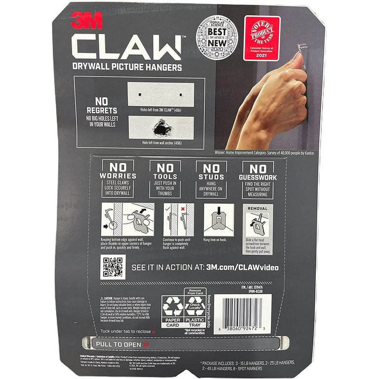 3M CLAW Drywall Picture Hanger with Temporary Spot Marker