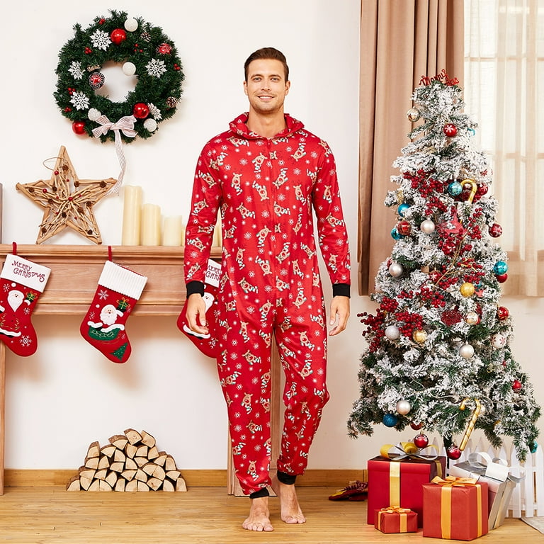PatPat Reindeer Christmas Family Matching Pajama for Family Size Baby Kids Adult Onesie Unisex