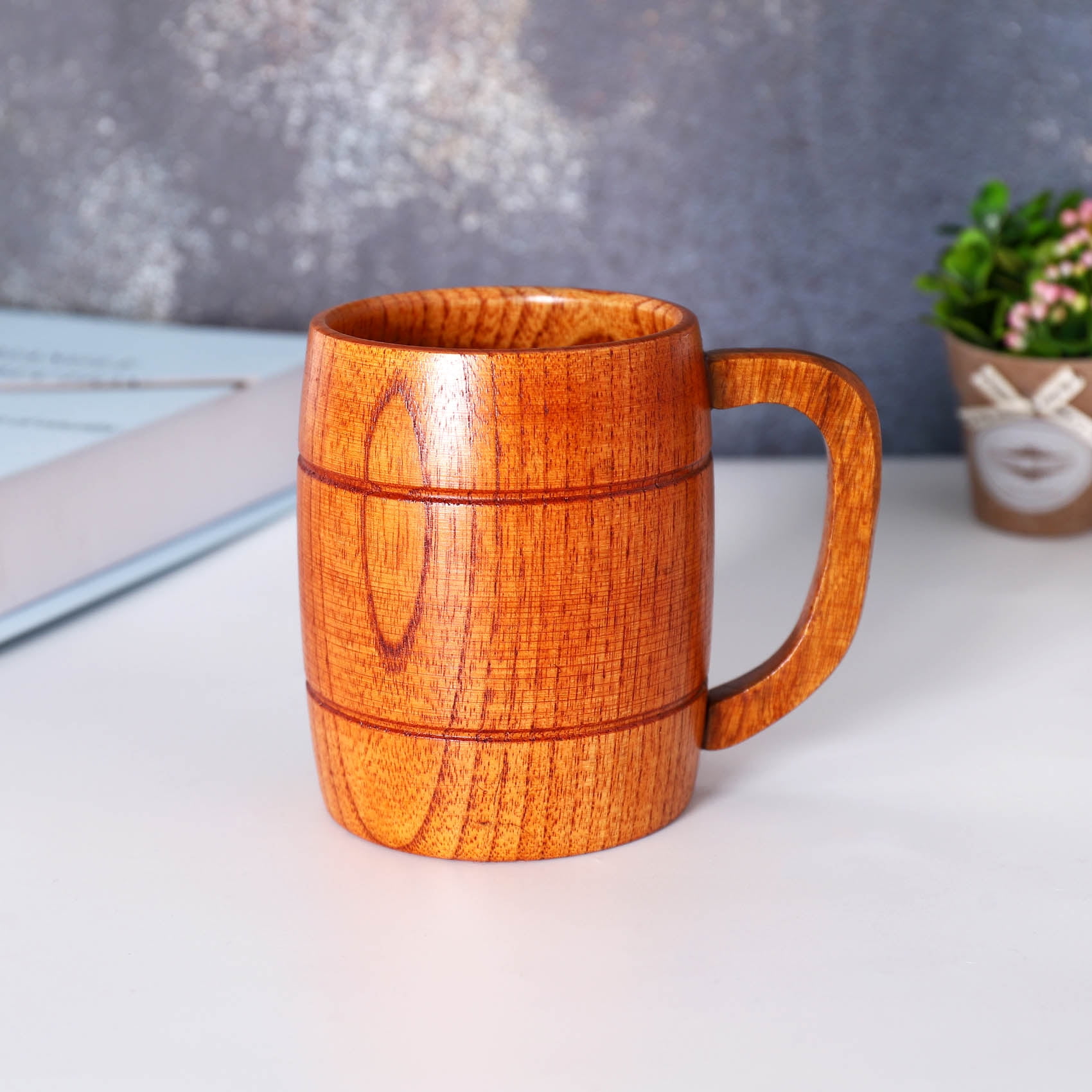 Classic Style Natural Wood Cup Wooden Beer Mugs 350ml – TheWokeNest