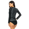 thumbnail image 6 of BeautyIn Women's Long Sleeve Rash Guard Top Zip Front Swim Shirt UPF 50, 6 of 7
