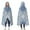 Blue Ethnic Mandala, variant on Wearable Blanket,Blue Ethnic Mandala Pattern Hooded Wearable Flannel Blanket for Adults & Teens,Winter Poncho Shawl Wrap Cape Cozy Anti-Pill,50"x60"
