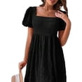 thumbnail image 7 of YI YI Dresses for Women, Women's Square Neck Puff Sleeve Dress Elegant Midi Dress, 7 of 7