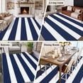 thumbnail image 5 of 5'x8' Area Rugs, Navy Blue Stripe Indoor Outdoor Area Rug for Living Room Bedroom, Modern Simple Geometric White Striped Washable Bathroom Rugs Kitchen Floor Carpet Mats Home Decor Aesthetic, 5 of 8