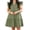 Army green, variant on Plus Size Women V-neck Short Sleeve A Line Ruffle Mini Dress