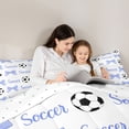 thumbnail image 4 of Erosebridal Kawaii Soccer Queen Comforter Set,Cute Bow Knot Print Bedding Comforter Set For Girls Kids,Reversible Black 3-Piece, 4 of 7
