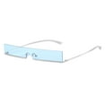 thumbnail image 1 of pieza de gafas de sol rectangulares sin montura personalizadas con montura pequeña, estilo urbano (azul), 1 of 6