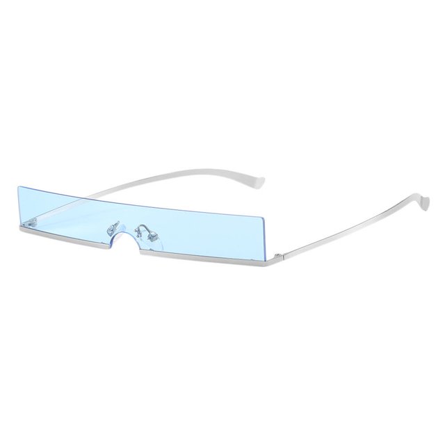 pieza de gafas de sol rectangulares sin montura personalizadas con montura pequeña, estilo urbano (azul)