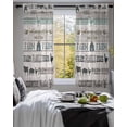 thumbnail image 3 of Retro Farm Animals Sheer Curtains 39 Inch Length 2 Panels Set for Living Room/Bedroom, Country Cow Pig Chicken Teal Wooden Kitchen Curtains Grommet Semi-Sheer Curtains Window Treatments 27.5"x39"x2, 3 of 7