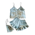 thumbnail image 1 of ZAXARRA Ensemble Pyjama 2 Pièces Femme Tops Cami + Shorts en Soie à Imprimé Floral Doux, 1 of 9