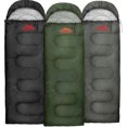 thumbnail image 2 of 10 Pack of Bulk Wholesale Cold Weather Hooded Sleeping Bags for Adults, Kids, Homeless, Camping, Indoors & Outdoors - 10 Count Hooded Sleeping Bags in Black, Gray & Forest Green  71"L x 30"W, 2 of 9