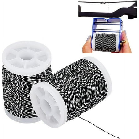 2Roll 240 Yards Archery Bow String Serving Thread 0.2/0.4mm Durable Plastic Bowstring Serving Thread String Serving Thread for Compound Recurve Bow Tying Peep Sight Nock Point