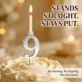 thumbnail image 6 of Digital Birthday Cake Candle Holder Set, Reusable Metal Number Candle Holders for Birthday Cakes, Silver Digital Cake Topper Decorations for Birthdays Party Anniversaries Celebrations, 6 of 8