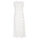 thumbnail image 5 of ICHUANYI Clearance Women's Spring/Summer Sleeveless Casual Tank Top Dress Solid Round Button Decoration Long Split Neck Pleated Cotton Linen Dress(White, XL) ICHUANYI WER2023081106980, 5 of 9