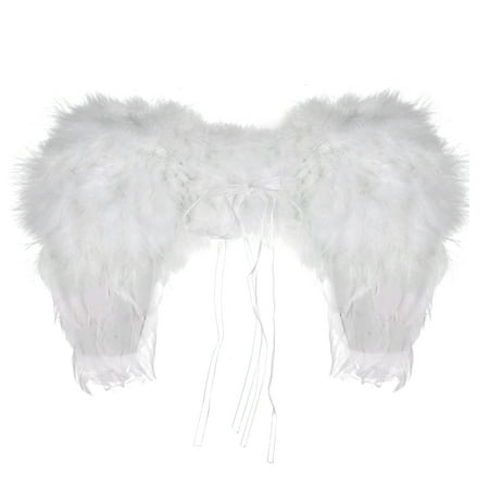 Lux Accessories White Halloween Dress Up Costume Heaven Feather Angel Wings