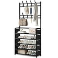 thumbnail image 3 of Brochao 5-Tier Dust-Proof Freestanding Shoe Rack, Black, 3 of 7