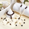 thumbnail image 4 of 348 Pcs Rosary Jewelry Making Kit Including Wood Round Beads Alloy Pendants with Elastic Thread for Craft Bracelet Necklace Earring Jewelry Making colorful DIY, 4 of 5