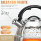 thumbnail image 2 of Tétera Silbante Acero Inoxidable Para Estufa Hervida Agua 3l Xtellar Color Plateado, 2 of 3