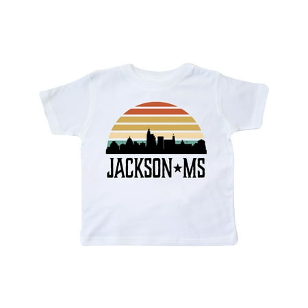 

Inktastic Jackson Mississippi Skyline Retro Gift Toddler Boy or Toddler Girl T-Shirt