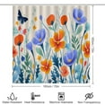 thumbnail image 2 of Watercolor Wildflowers Bathroom Sets with Shower Curtain And Rugs, Incl with 12 Hooks，Toilet Lid Oval Rug, 2 of 8