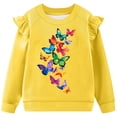 thumbnail image 4 of CLOISE Long Sleeve T Shirt Girls Tops with Pockets Crewneck Casual Pullover Graphic Blouses Yellow 11-12T, 4 of 5