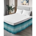 thumbnail image 4 of Turquoise Ombre Bed Skirt Queen Size 18&nbsp;Inch Drop, Modern Abstract Art Gradient Wrap Around Dust Ruffle Bedskirts, Wrinkle & Fade Resistant Easy Fit Bedskirt with Adjustable Elastic, 4 of 8
