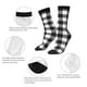 thumbnail image 4 of Balery Black White Plaid Calcetas Largas con Estampado para Hombre y Mujer – Suaves y Transpirables, Talla Única (US 5-11), 4 of 6