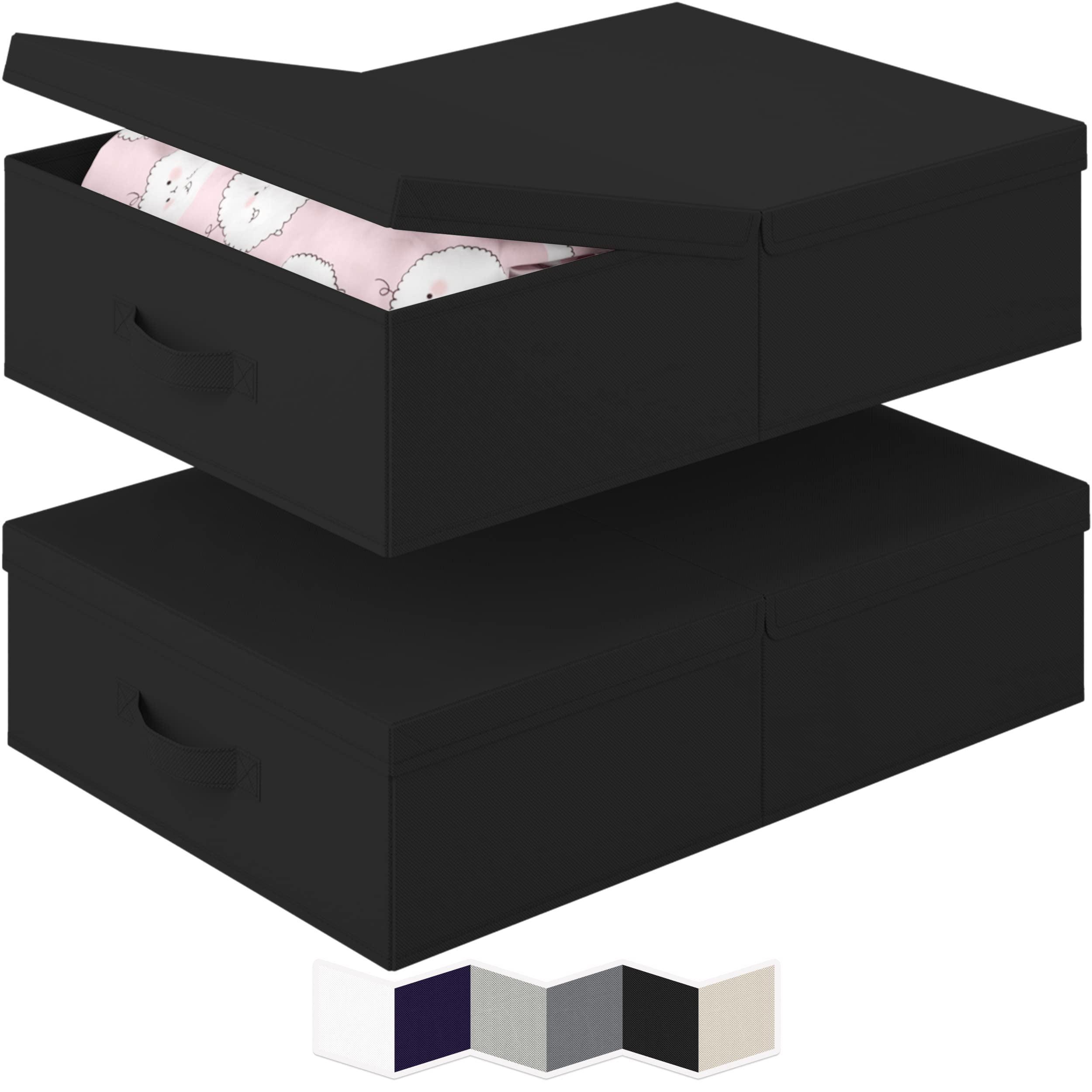 NEATERIZE Under Bed Storage Bins With Lids [Set of 2] Heavyduty MDF