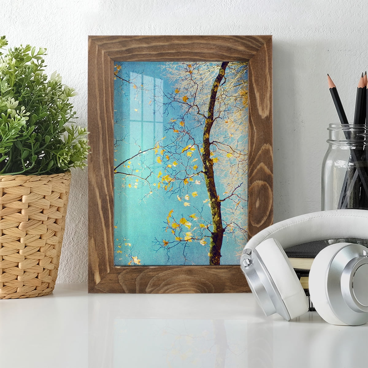 Autumn Tapestry III -Framed Print w/glass-Walnut