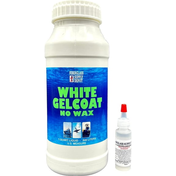 White Gelcoat - NO Wax - Quart with 15cc Hardener (MEKP)