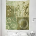 thumbnail image 1 of Green Tapestry, Circle and Bamboo Silhouette over Vintage Color Oriental Eastern Patchwork Art, Fabric Wall Hanging Decor for Bedroom Living Room Dorm, 5 Sizes, Green, by Ambesonne, 1 of 1