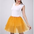 thumbnail image 5 of DuoJiaJ Tutu Skirts for Women Layered Pleated Skirts Ealstic A-Line Adult Dancing Skirts,Orange B, 5 of 5
