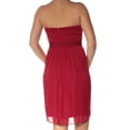 thumbnail image 3 of ADRIANNA PAPELL Womens Red Embellished Ruched Sleeveless Strapless Above The Knee Evening Fit + Flare Dress 8, 3 of 4