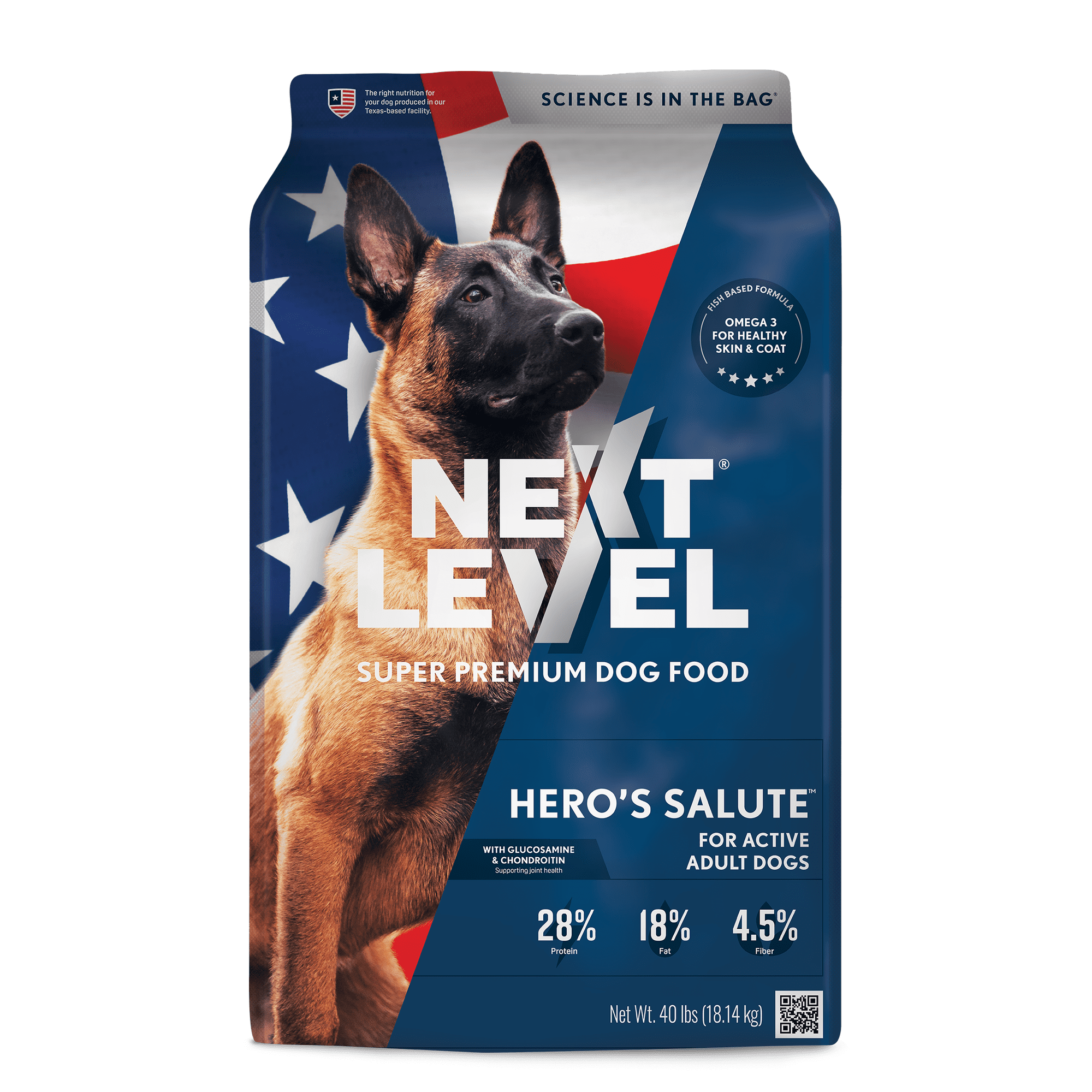 Next Level Hero’s Salute Dry Dog Food, 40 lb Bag