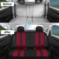 thumbnail image 6 of FH Group Striped Polyester Fabric Car Seat Cover, Universal Burgundy Full Set Seat Covers with Air Freshener, 6 of 10