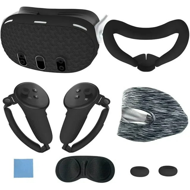 VR Accessories Set For Meta Quest 3, Includes 7 Pcs: Protective Face Cover, Controller Grips, Headset Cover, Lens Protector, And Shell Cover