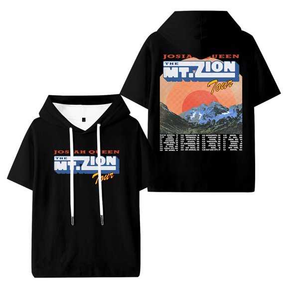 Josiah Queen The Mt. Zion Tour Merch Hooded T-Shirts Women Men Short Sleeve Tee Casual Fashion Clothes