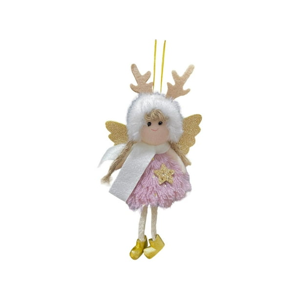 Adorno colgante para decoración de muñecas, suministros para fiestas, juguete ligero para muñeca navideña para niña Ropa rosa