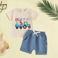 thumbnail image 2 of KPOPLK Toddler Infant Baby Boys Summer Outfits 3 6 9 12 18 24 Months 2 3 T Boy Shorts Set 2Pcs Spring Clothes Suit(0-6 Months,Blue), 2 of 5