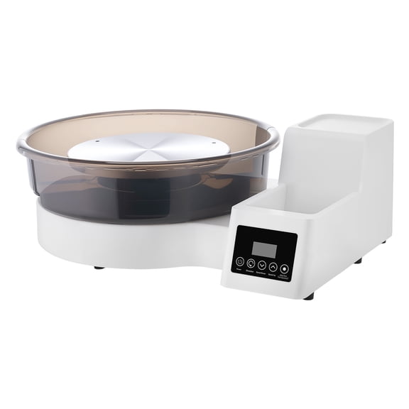 KFFKFF Electric Pottery Wheel for Adults, 14" and 11" Turntables, 450W Tabletop Wheel with Foot Pedal, Adjustable Speed 30-300 RPM, Removable Basin, Ideal for Beginners and DIY Clay Projects, White