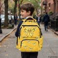thumbnail image 6 of Chririnla Large Capacity 17 Inch Toddler Bookbag, 600D Polyester Kids Backpack, Yellow Bow Honeycomb for School and Travel, 6 of 11
