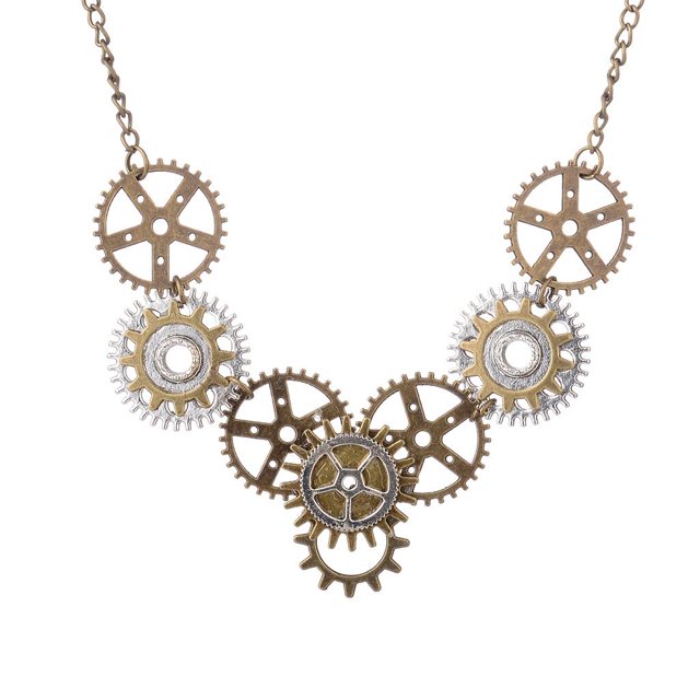 Colgante con forma de de mariposa, collar multiengranaje, cadenas dobles 10x8.5cm