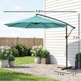 thumbnail image 2 of 10 FT Sky Blue Offset Patio Cantilever Umbrella with Protective Cover 360° Rotation Adjustable Tilt Crank Hanging Umbrella UV Protected Outdoor Shade for Garden Deck Backyard, 2 of 10