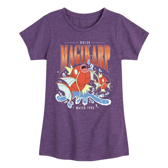 Pokémon - Magikarp 90S Bootleg - Girls Toddler And Youth Fitted Short Sleeve Graphic T-Shirt