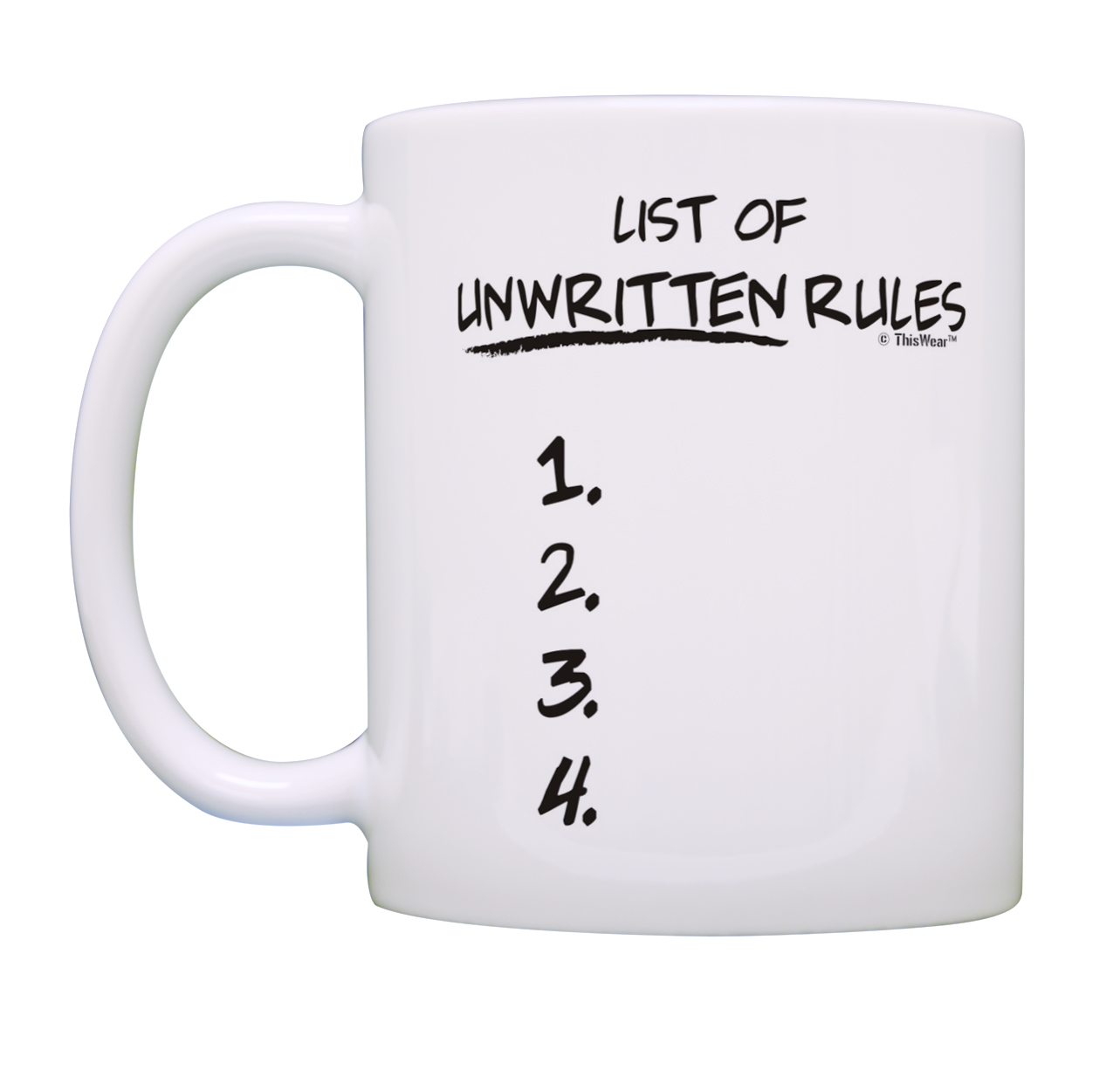 ThisWear Funny Quote Mugs List Of Unwritten Rules Funny Coffee Mug Set Humorous Mugs Sarcasm Mugs Office Coffee Mug Set 11 ounce 2 Pack Coffee Mugs - image 2 of 4