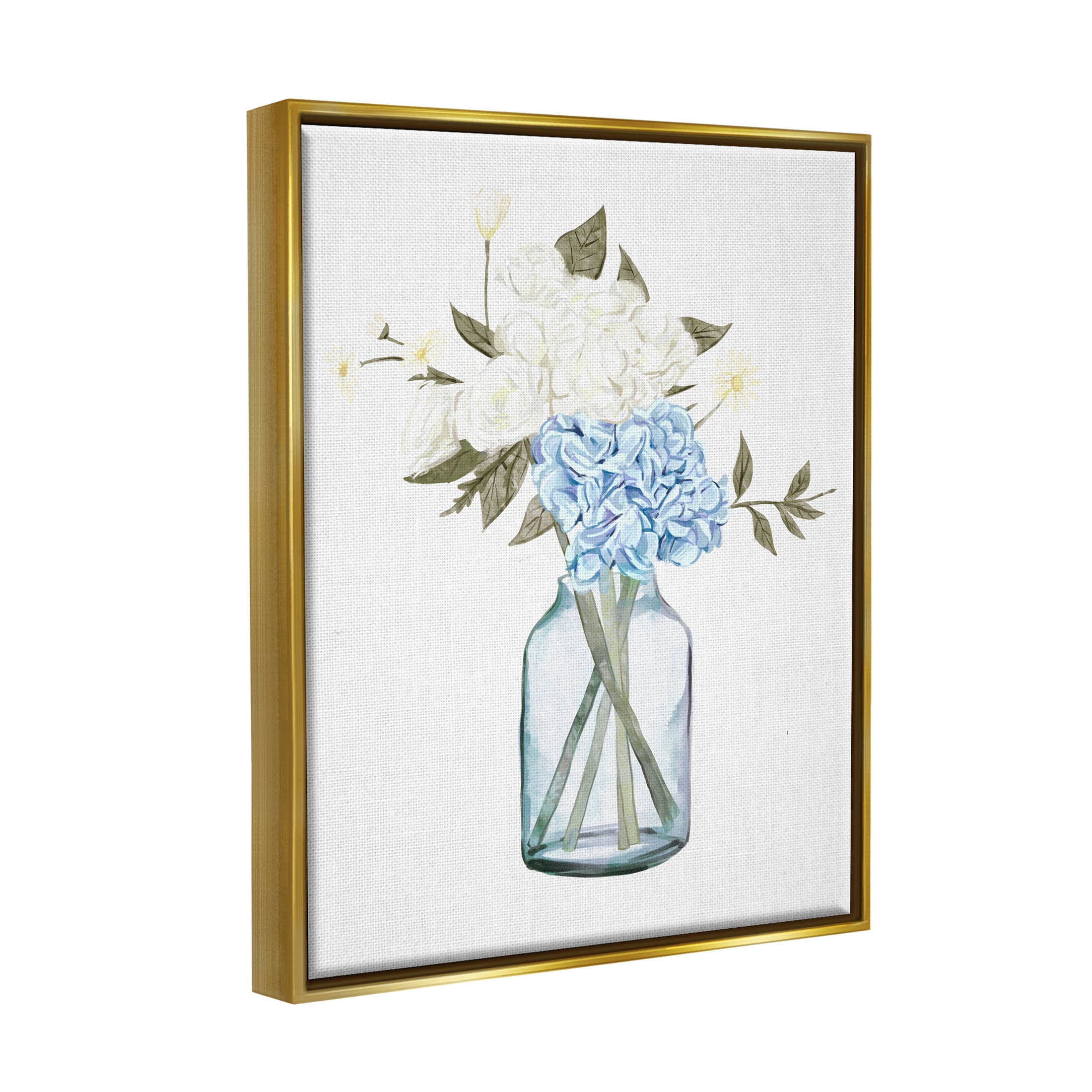 Soft Cottage Flower Arrangement Botanical & Floral Graphic Art Metallic Gold Framed Art Print Wall Art