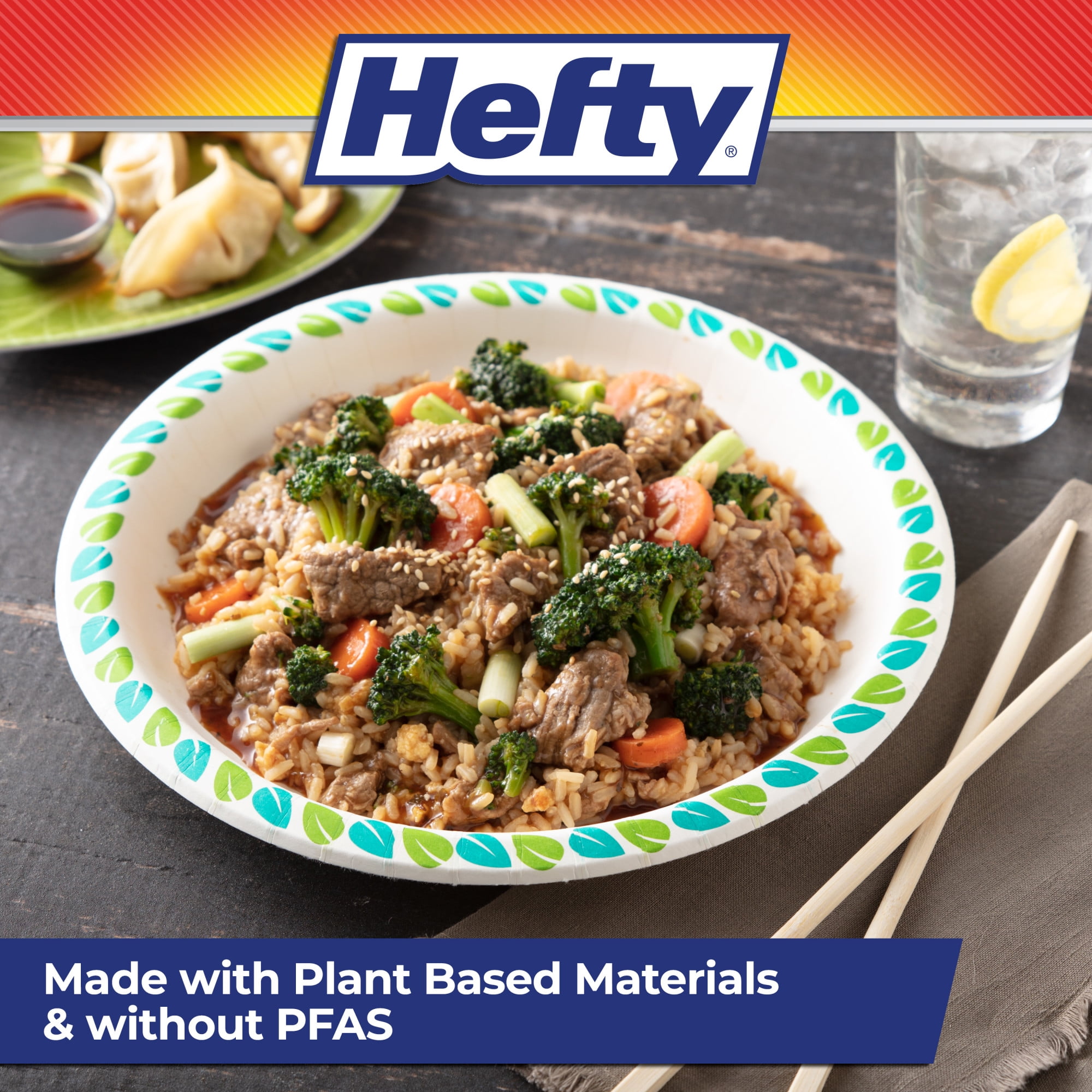 (7 pack) Hefty Compostable Paper Plates, Disposable Plates, 10 inches, 20 Count