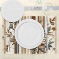 thumbnail image 3 of Ambesonne Tan Place Mats Set of 4, Retro Sepia Flowers and Stripes, Standard Size, Almond Dark Reseda Green, 3 of 5